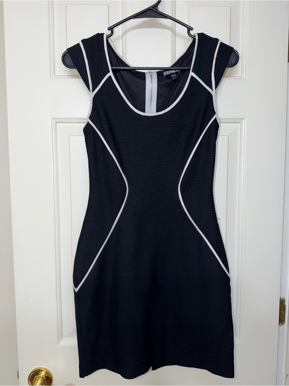 Express Black Mini Dress with White Trim